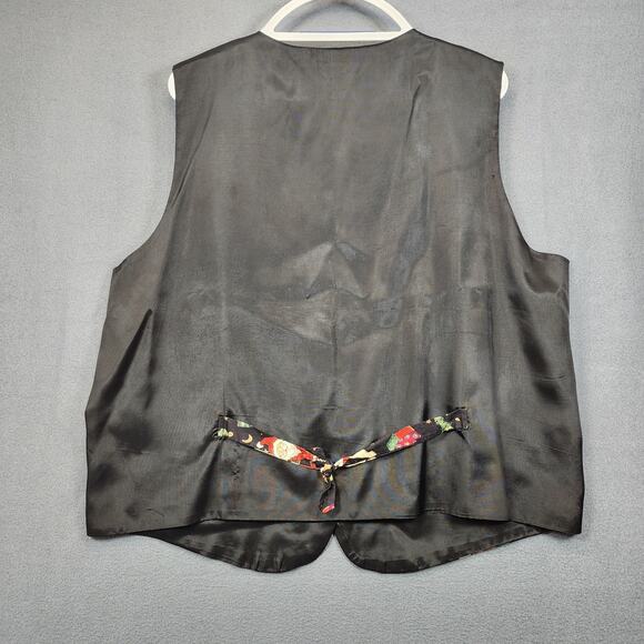111 Main Womens Vest XXL 2XL Christmas Tree Santa Holiday Reindeer Office Vtg - Picture 2 of 12